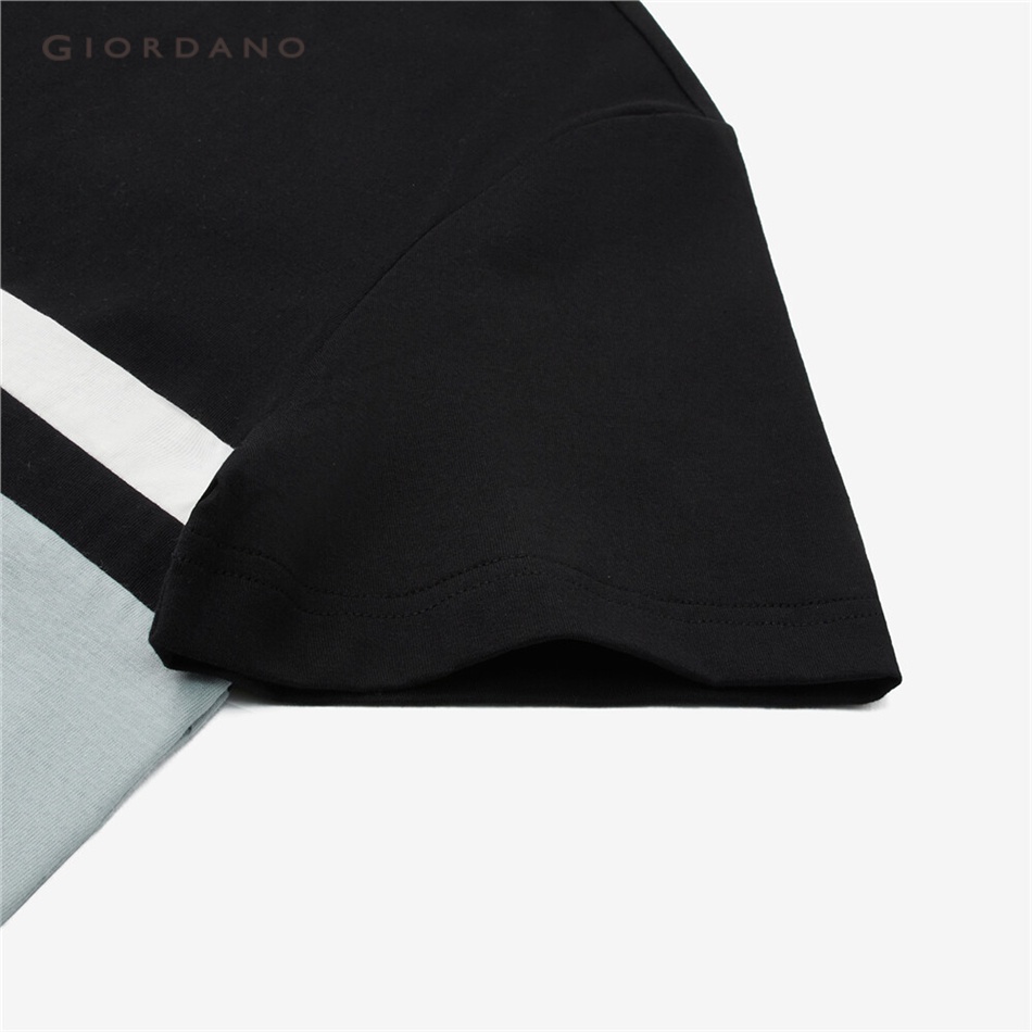 Áo thun GIORDANO 13013305 cotton cổ polo tay ngắn màu tương phản dành cho nam