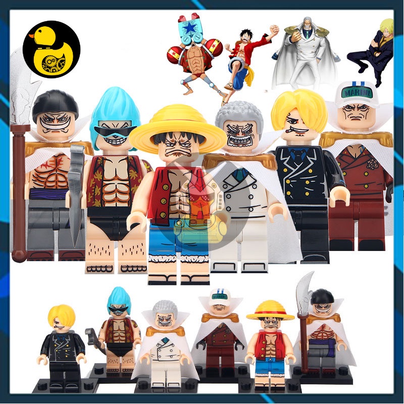 Mô Hình  One Piece Đồ Chơi Xếp Hình Nhân Vật Sanji Franky Luffy Akainu Râu Trắng Garp KT1008