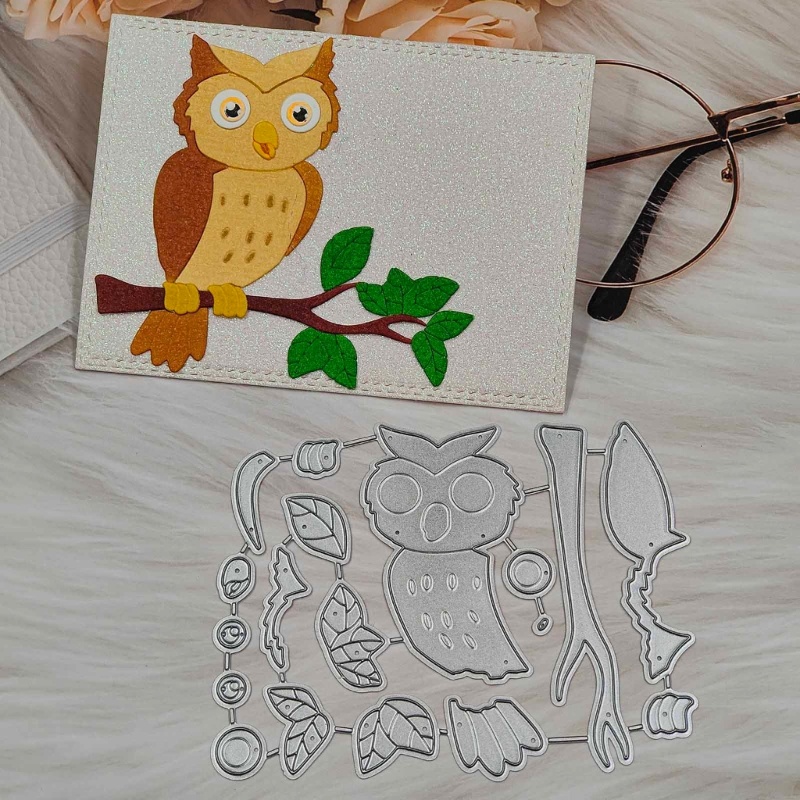 Khuôn Cắt Giấy Thép Carbon Trang Trí Hình Cú Mèo Xinh Xắn