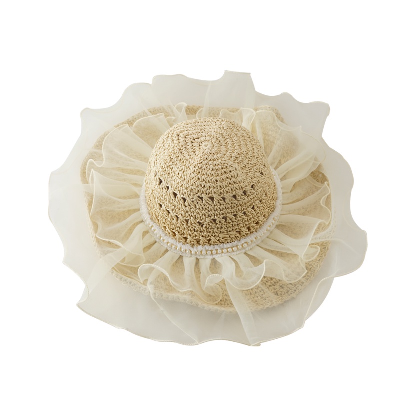 Mũ Cói Chống Nắng Phối Ren Phong Cách Thời Trang Nhật Bản Dành Cho Nữ