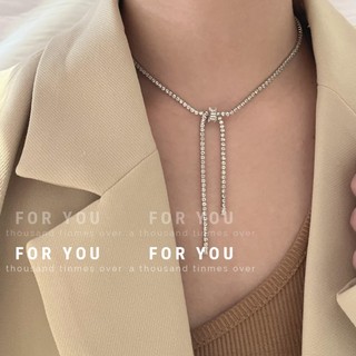 Vòng cổ nữ sáng bóng zircon tua rua choker vòng cổ cao cấp