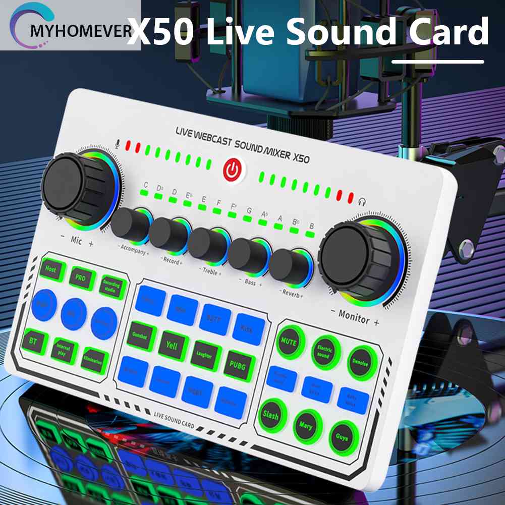 Thẻ Âm Thanh DJ Có Đèn LED RGB Cho Phát Sóng Trực Tiếp