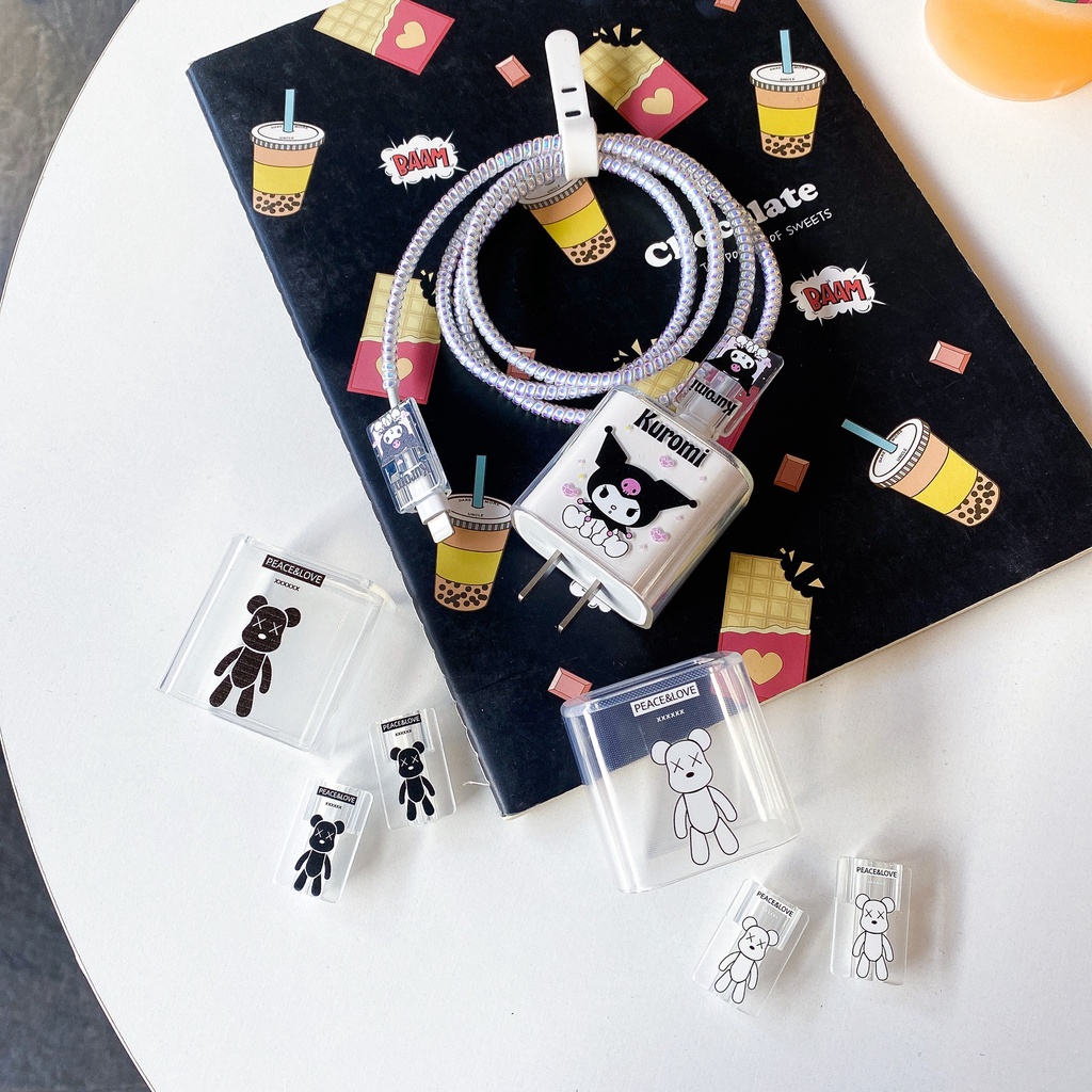 Vỏ Bọc Bảo Vệ Dây Cáp Sạc Apple 18w 20W 5w Họa Tiết Hoạt Hình Dễ Thương