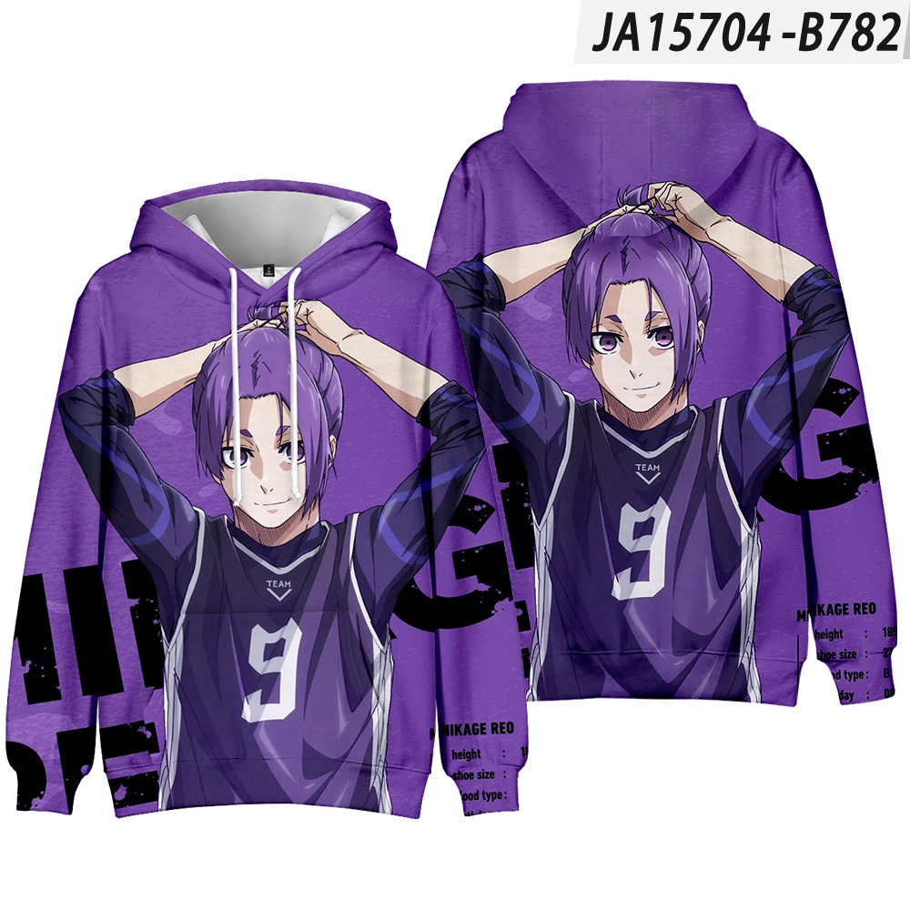 Áo Hoodie In Hình Truyện Tranh BLUE LOCK 3D Thời Trang Unisex