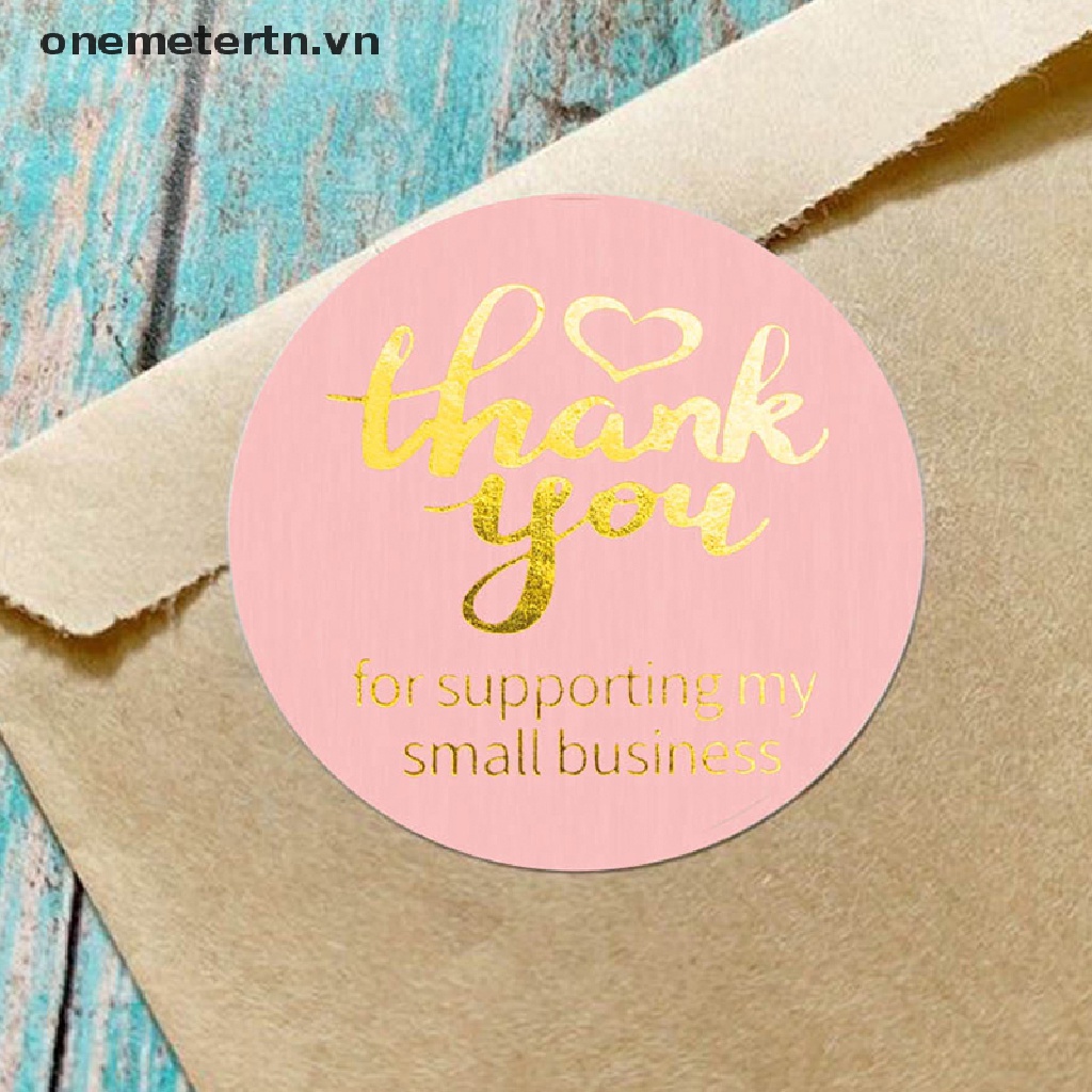 Cuộn 500 Miếng Dán 1 Inch In Chữ Thank You For Supporg My Small Business Dùng Làm Quà Tặng