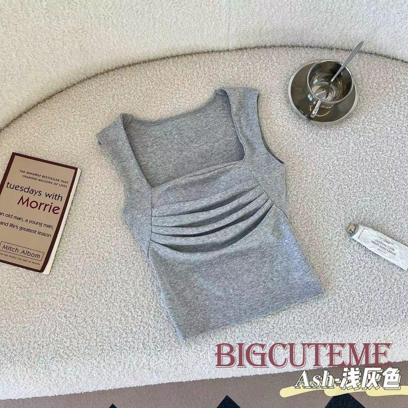 Áo Croptop Sát Nách Cổ Vuông Màu Sắc Thời Trang Mùa Hè Cho Nữ