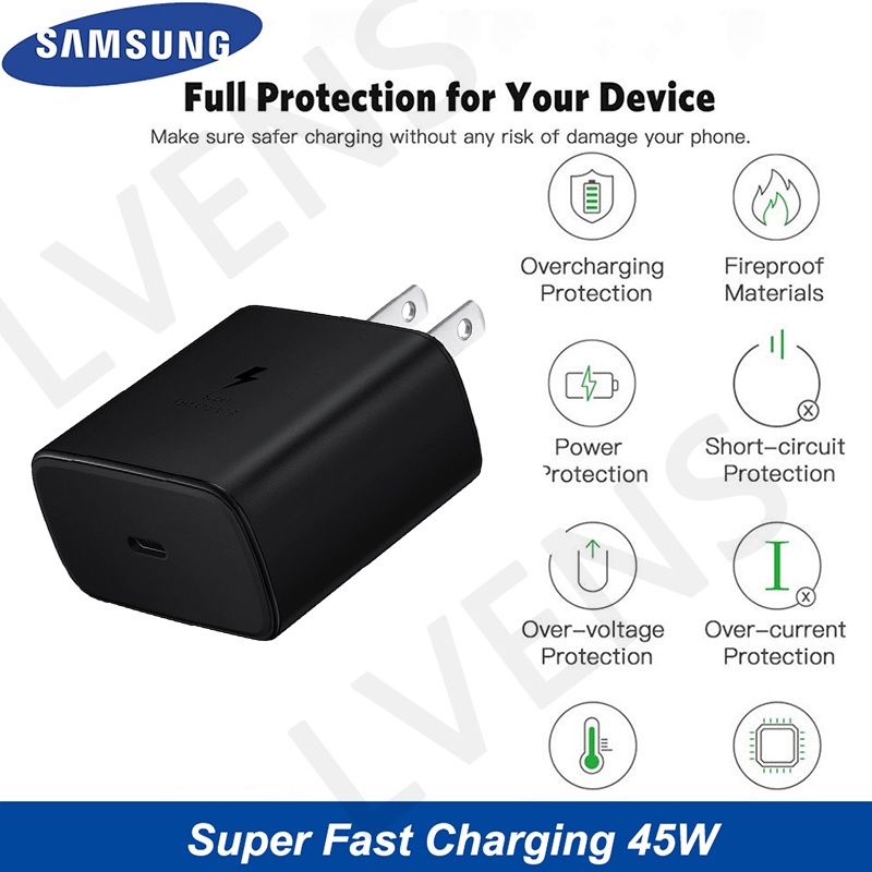 SAMSUNG Dây Cáp Sạc Nhanh Loại C 45W PD Cho GalaxyS23 S22 S21 S20 Ultra S10 Plus S10E Note 10 A81 A70