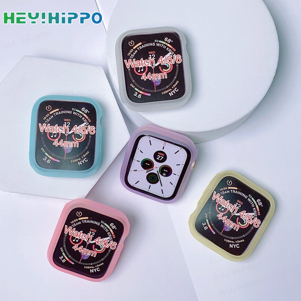 Ốp Bảo Vệ Bằng silicone Mềm Chống Rơi Phát Sáng Ban Đêm Cho iwatch 45 / 44 / 42 / 41 / 40 / 38mm series 8 / 7 / 6 / SE / 5 / 4