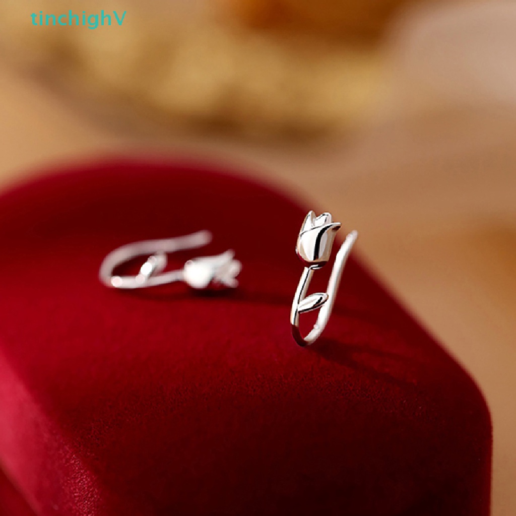 [TinchighV] Bông Tai Bạc Hình Hoa Tulip Thiết Kế Sang Trọng Cho Nữ [Mới]