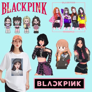 Miếng Dán Trang Trí Áo Thun In Hình Nhóm Nhạc Blackpink Hàn Quốc