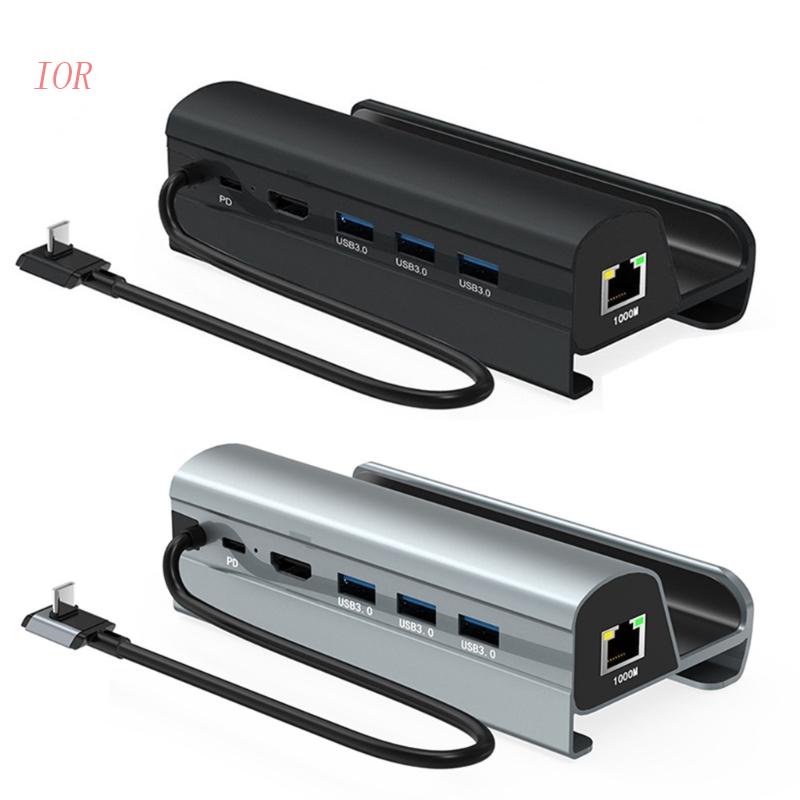 Bộ Chia Cổng Sạc USB Type-C Bằng Nhôm 6 Trong 1 Dài 1000M Ethernet 3 USB3.0 USB-C PD