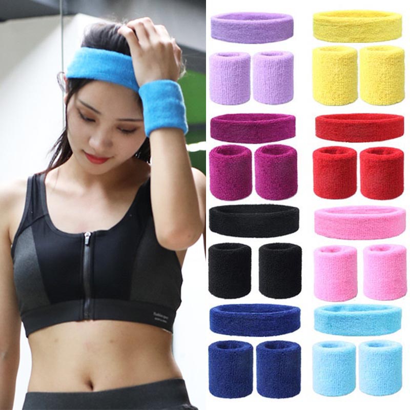 Bộ Băng Đô Đeo Đầu Và Cổ Tay Thể Thao Chống Mồ Hôi Dành Cho Nam Nữ