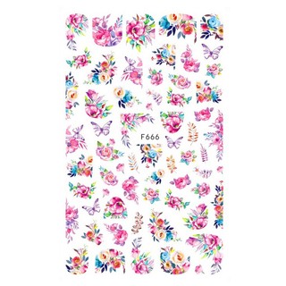 Sticker Dán Móng Hình Hoa Bướm 3d