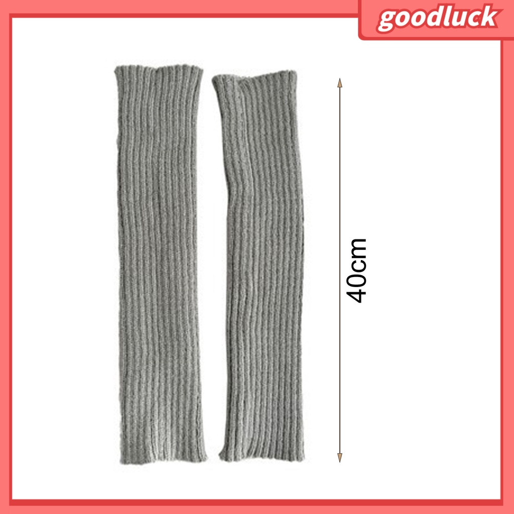 1 Đôi Găng Tay Dệt Kim Dày Giữ Ấm Chân Màu Trơn Phong Cách Nhật Bản Ngọt Ngào Cho Nữ