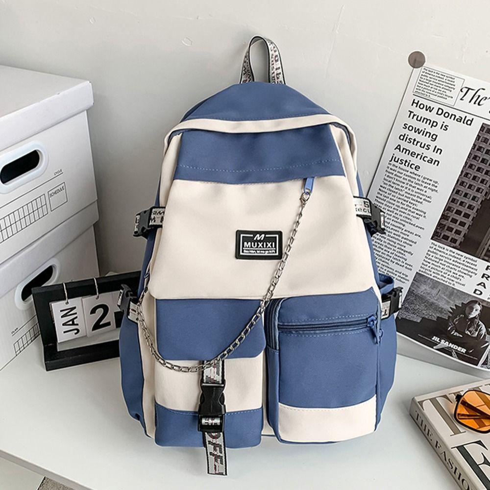 Ba Lô Đeo Vai Đựng Máy Tính Sách Vở Bằng Nylon In Hình Khỉ Bông Phong Cách Hàn Quốc Cho Thanh Thiếu Niên