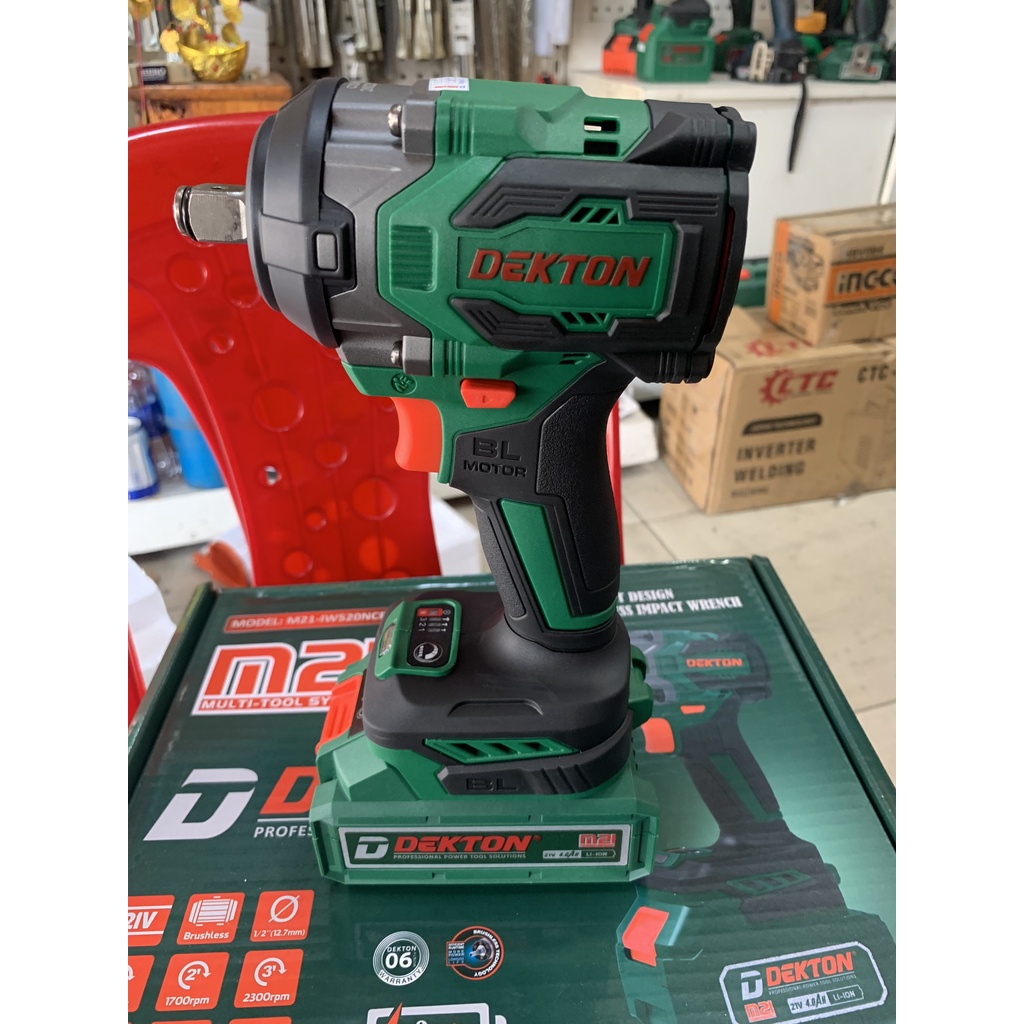 Thân máy mở bulong Dekton M21-IW520NCP lực siết 520Nm sử dụng chân pin Makita CHÍNH HÃNG shop htp