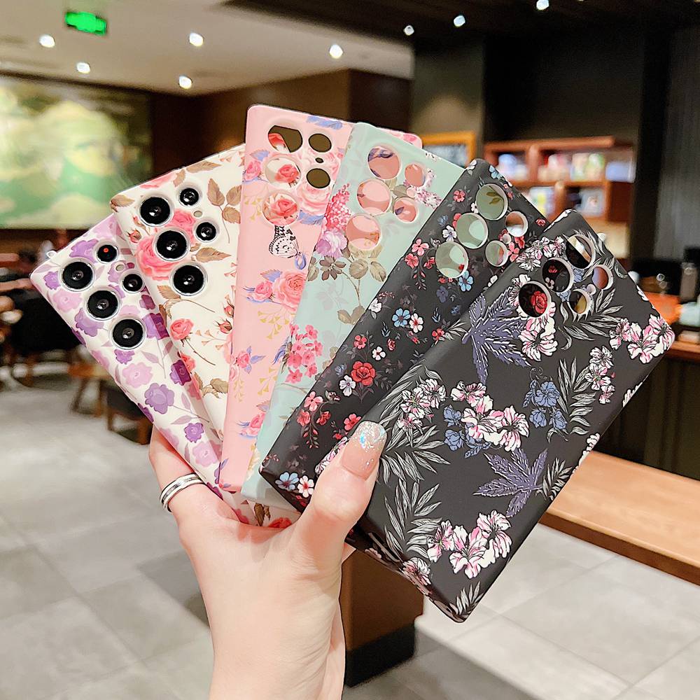 Ốp Điện Thoại Silicon Mềm Họa Tiết Hoa Cho Samsung Galaxy S23 S22 Ultra S23 Plus