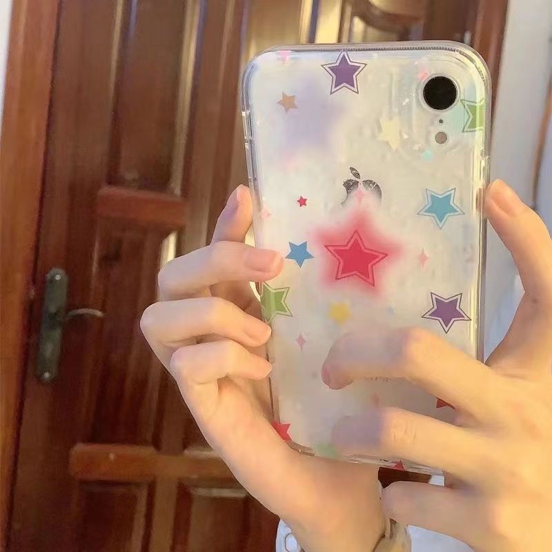 ✅Ốp Điện Thoại Mềm Màu Trong Suốt Hình Ngôi Sao Nhiều Màu 0BSL Cho iPhone 14 / 13promax 12 / 11pro xr / xs 78Plus