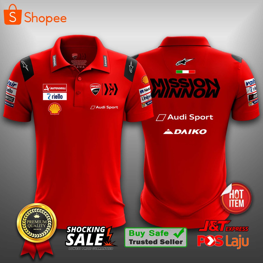 Áo polo Ducati team Crew - Red MotoGP2023