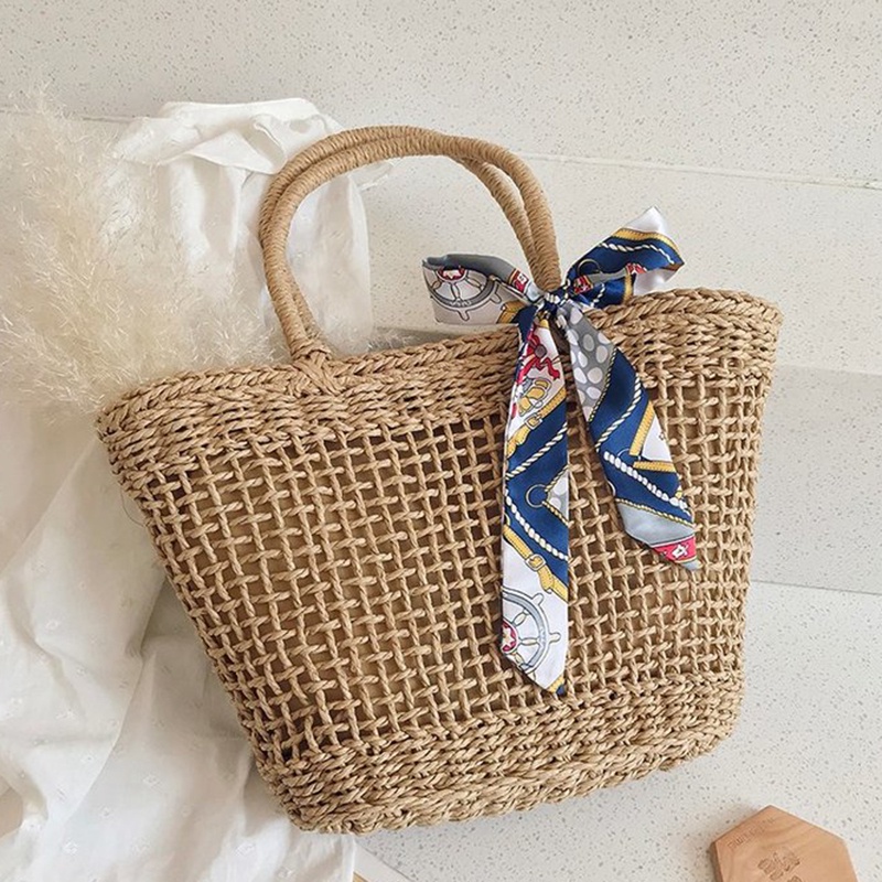 Ielgy Túi Xách Đeo Vai Đan Cói Thông Dụng Cho Nữ