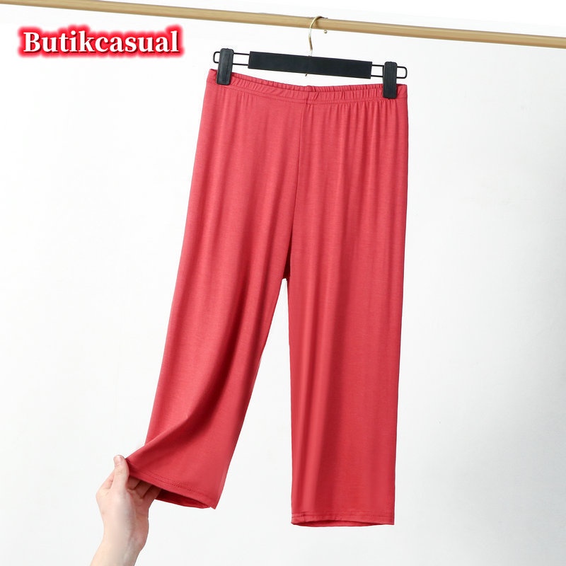 Quần Dài Cotton Dáng Rộng Màu Trơn Co Giãn Tốt Plus Size 2023 Thời Trang Cho Nữ