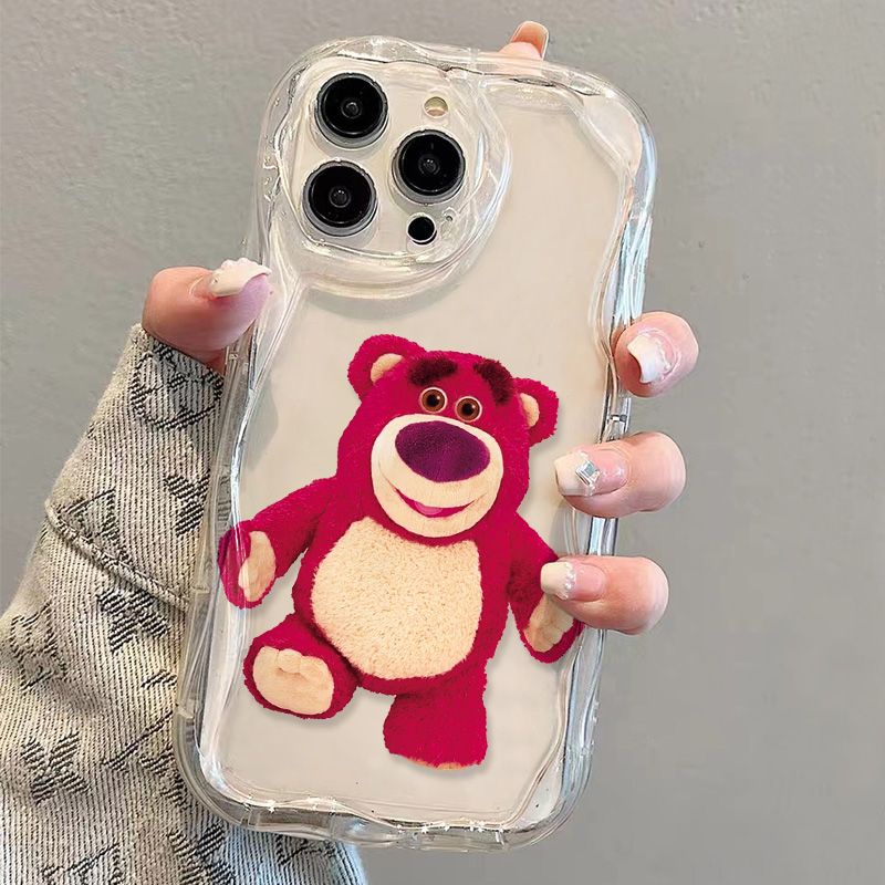 ✅Ốp Điện Thoại Trong Suốt Viền Cong Hình Gấu / Dâu Tây Nhồi Bông Cho iPhone14 / 13promax 12 / 11 7 / 8p xs / xr Nleg