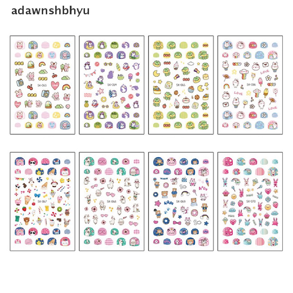 Miếng Dán Trang Trí Móng Tay Họa Tiết Động Vật Hoạt Hình 3D Đáng Yêu Cho Bé