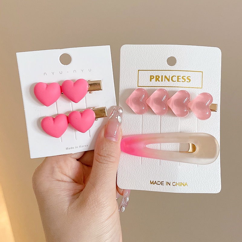 Bộ Kẹp Tóc Màu Hồng Kiểu Công Chúa Dễ Thương Cho Bé Gái