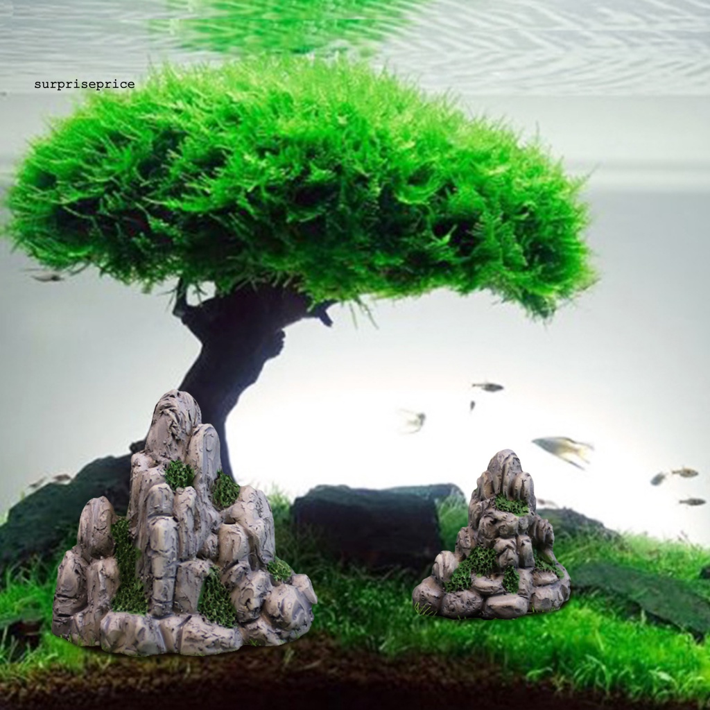 Set 2 Đồ Trang Trí Bể Cá Bằng Nhựa Resin Trọng Lượng Nhẹ