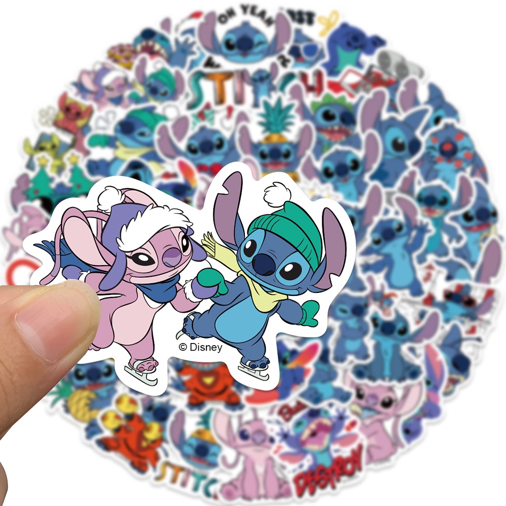 ❉ Disney. Hình Dán Lilo &amp; Stitch Series 02 ❉ Bộ 50 Sticker Chống Thấm Nước Họa Tiết Doodle Hợp Thời Trang