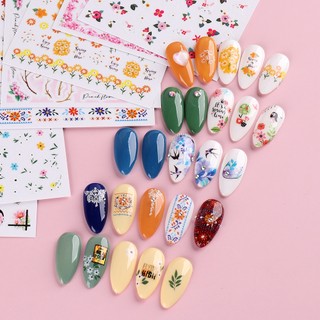 Sticker Dán Móng Hoạ Tiết Hoa Lá