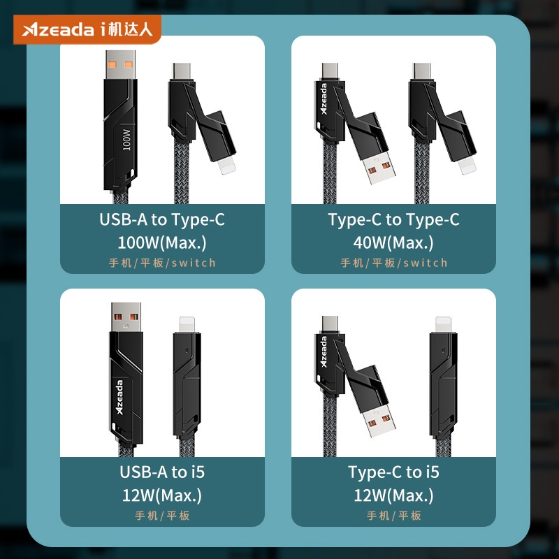 Dây Cáp Sạc Nhanh Hai Đầu Tốc Độ 100w Remax Azeda i Jidaren Warfare