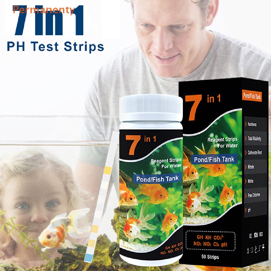 7in1 Aquarium Tesg Kit for Fish Freshwater Saltwater Pond Test Strips