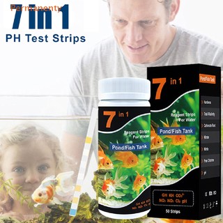 7in1 Aquarium Tesg Kit for Fish Freshwater Saltwater Pond Test Strips
