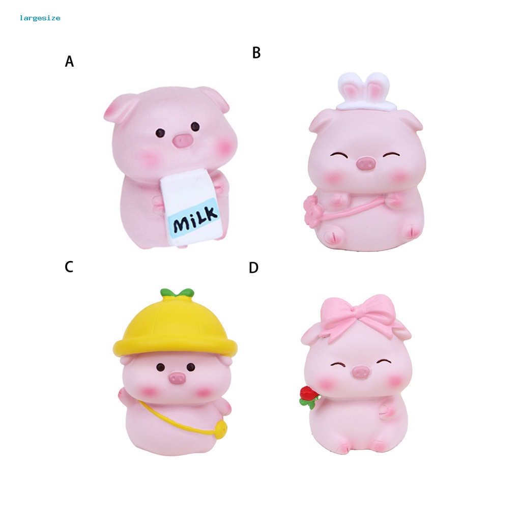 Tượng Heo Nằm Hoạt Hình Bằng Nhựa Resin Sáng Tạo Để Bàn Trang Trí