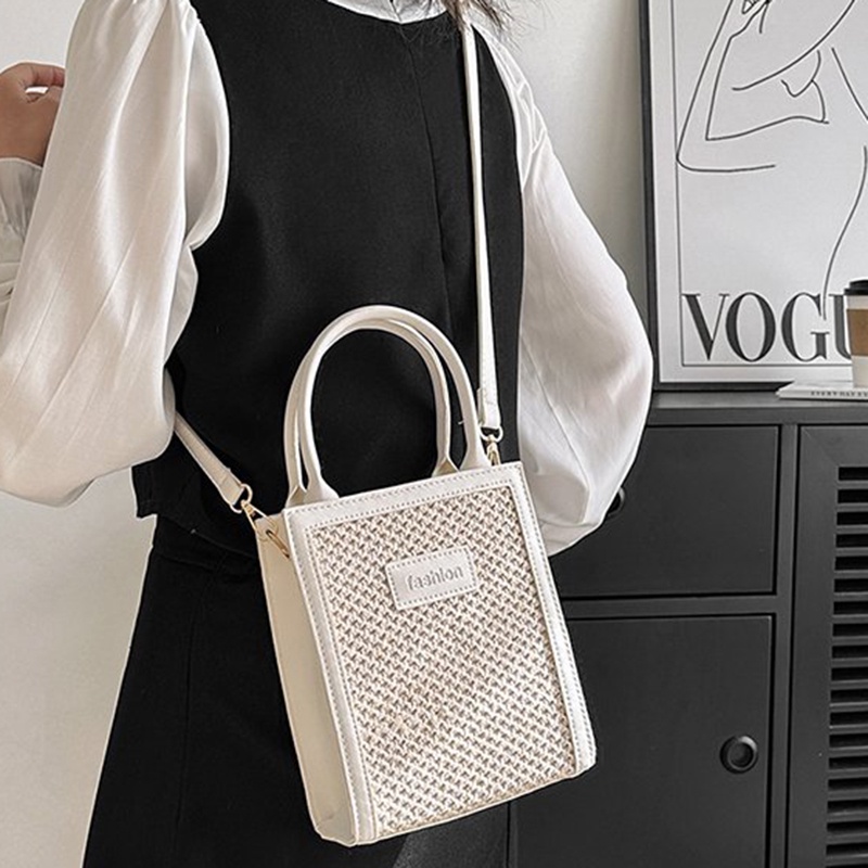 Túi Đeo Vai Dệt Sọc Dọc In Chữ mori Nghệ Thuật Cho Nữ