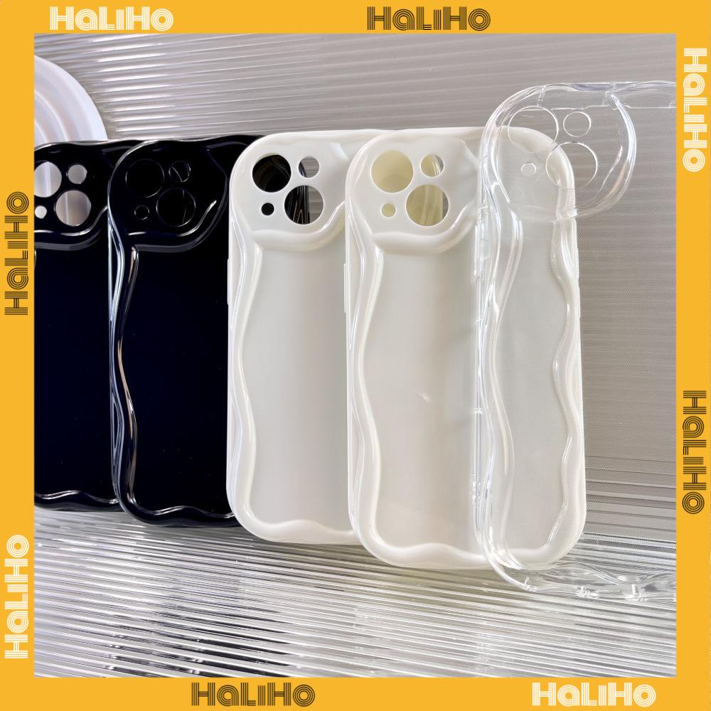 Case iPhone 11 Pro Max TPU Soft Simple Case Glossy Curved Wave Case Clear White Black Camera Protection Shockproof For iPhone 14 13 12 11 Plus Pro Max 7 Plus X XR