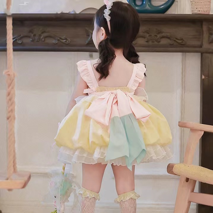 Đầm Công Chúa Lolita Mùa Hè Hai Dây Nhỏ Nhắn Phong Cách Mới Cao Cấp Cho Bé Gái Biểu Diễn Sinh Nhật Bốn Mùa