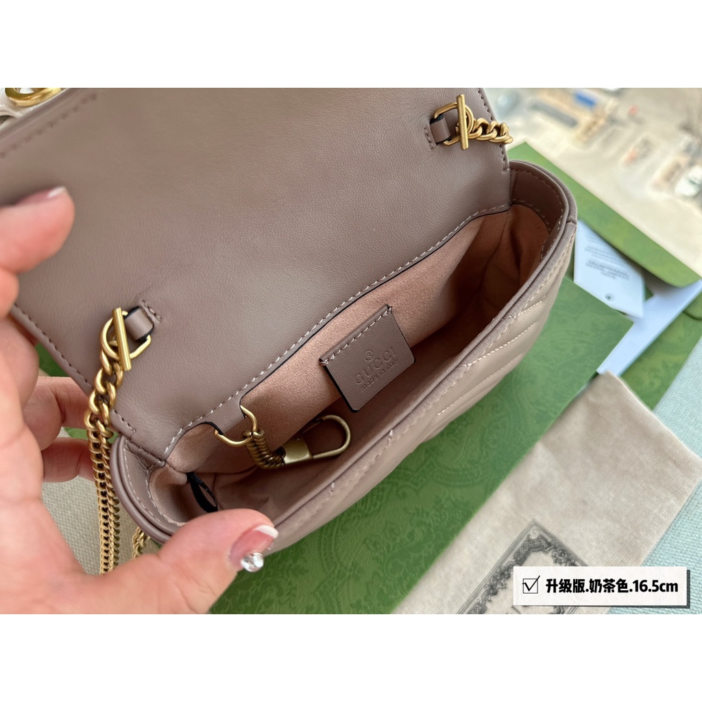 Túi Đeo Chéo Denim Dây Xích Marmont