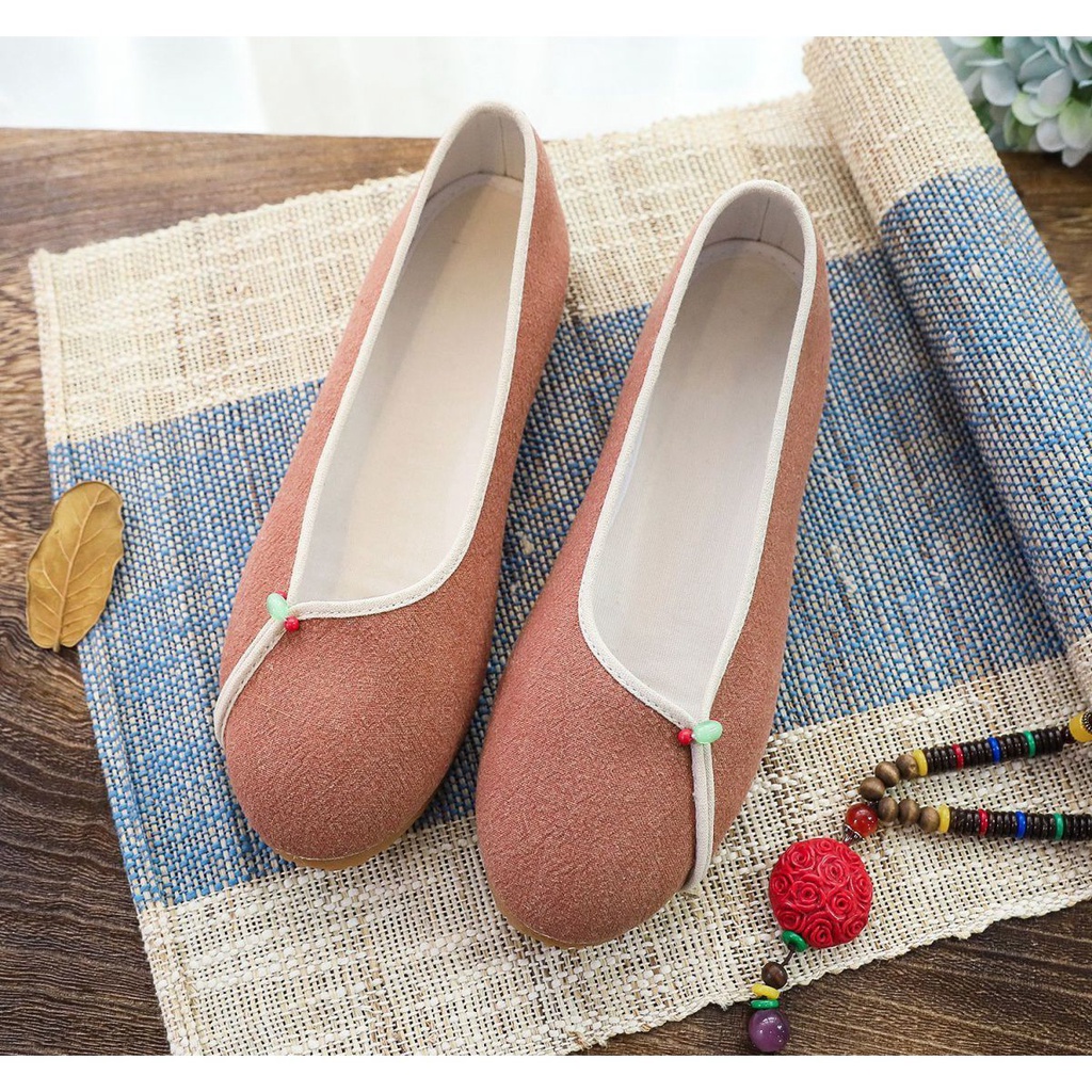 Giày Vải Oxford Đế Bằng Thêu Họa Tiết Thổ Cẩm Màu Sắc Thời Trang Xuân Thu Cho Nữ