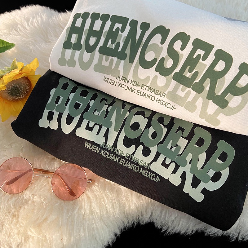 Áo Thun Cotton Ngắn Tay Cổ Tròn In Chữ Phong Cách Hip Hop Đường Phố Cho Nam