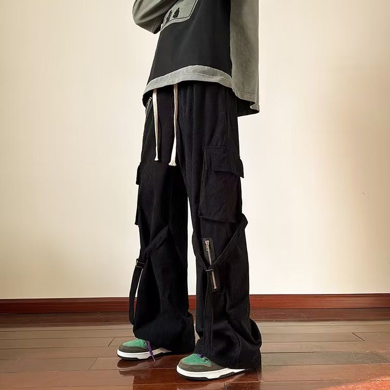 Quần Dài Vải Nhung Phong Cách Đường Phố Nhật Bản Cá Tính Cho Nam