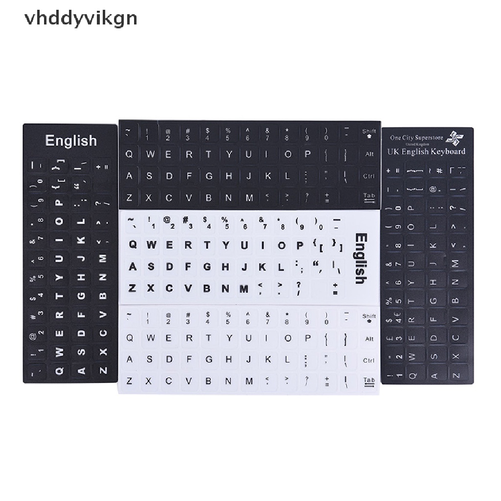 Miếng Dán Bàn Phím Chữ Tiếng Anh Màu Trắng Đen Dành Cho PC Laptop