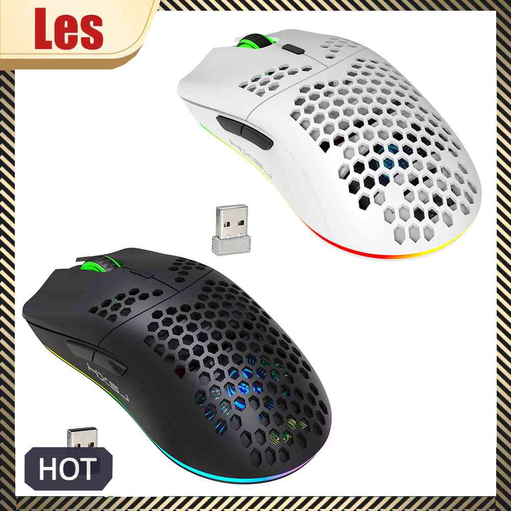 Chuột Gaming HXSJ T66 Không Dây Vỏ Tổ Ong, 7 NúT Lập TrìNh