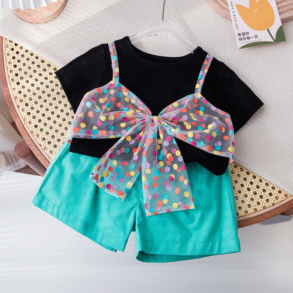 Áo Thun Thời Trang Mùa Hè Phong Cách Hàn Quốc Dành Cho Bé Gái 0-6 Tuổi