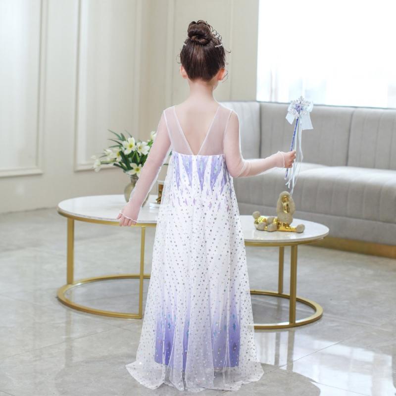 Đầm Công Chúa Elsa Kèm Tóc Giả Cho Bé Gái