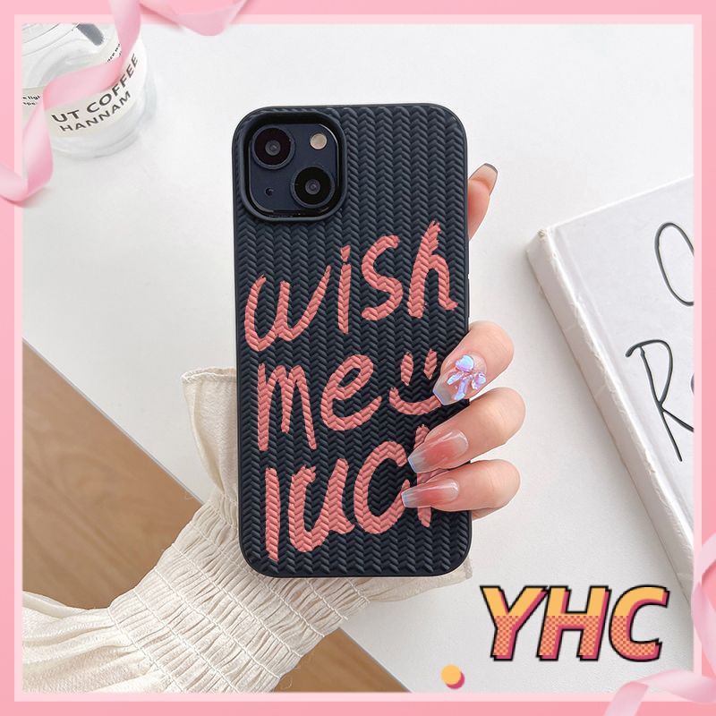 Ốp lưng iphone Bảng chữ cái màu hồng thiếu nữ wish me luck dệt kimi Cho iPhone 6 / 6S / 6splus / se / 7 / 7plus / 8 / 8plus / X / xs / xsmax / 11 / 12 / 13 / 14 / plus / pro-605