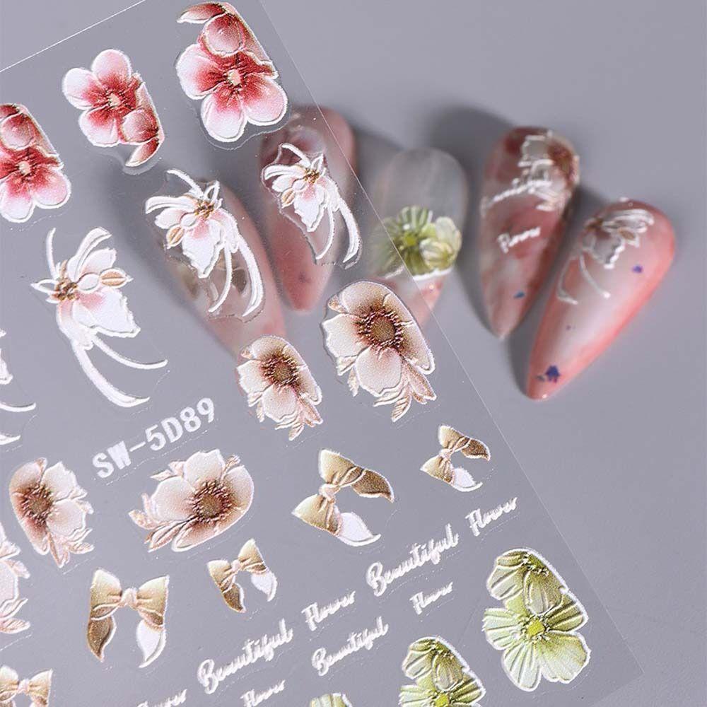 26EDIE Miếng Dán Trang Trí Móng Tay Tự Dính Họa Tiết Thỏ / Động Vật Hoạt Hình Kiểu Hàn Quốc Dễ