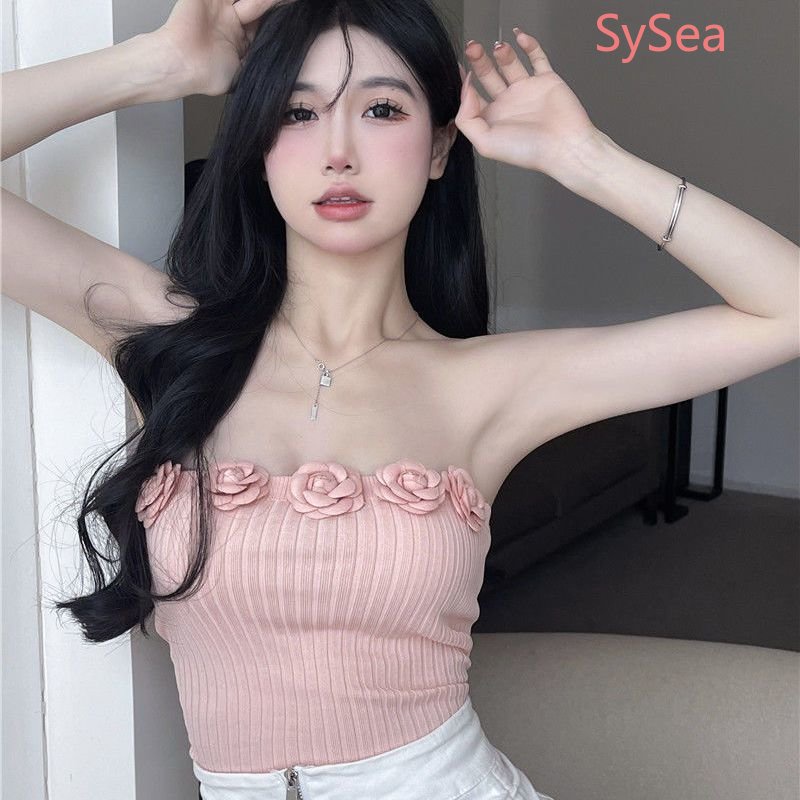 Áo Hai Dây Dệt Kim Họa Tiết Hoa Quyến Rũ Cho Nữ