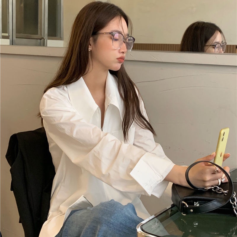 TIANLEYU Áo Sơ Mi cotton chiffon Phong Cách Hàn Quốc Cơ Bản Dành Cho Nữ Hàn Quốc ins Trendy Korean Style Mx220206 36Z230909